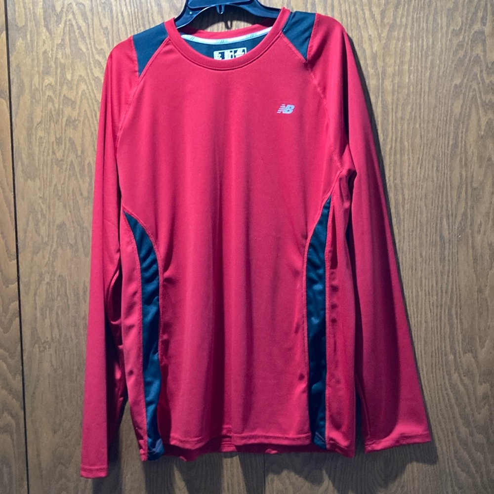 Men’s New Balance red and black long sleeves shirt. Size XL.